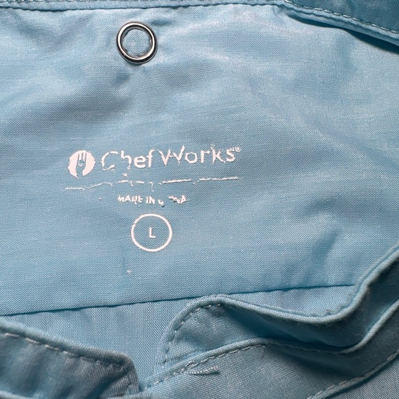Chef  Uniform Women Sz large Long Sleeve Button New Baby Blue new - Picture 15 of 15